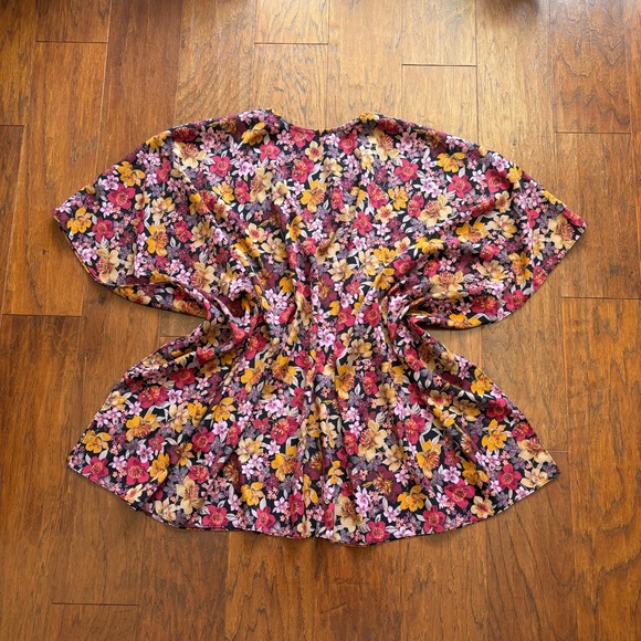 Buddy Love North Tunic | Oversized Poncho Style Top In Florals | Size S - Picture 4 of 8